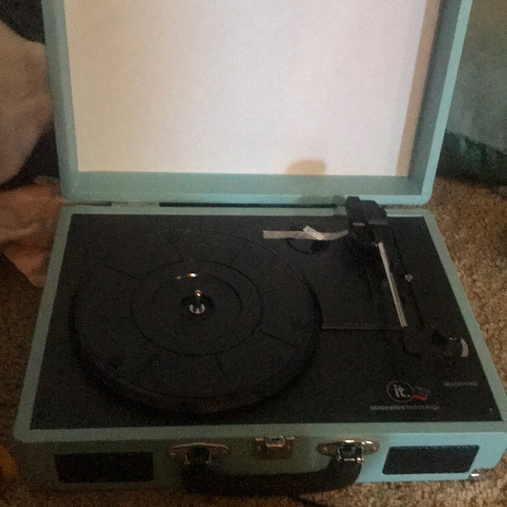 Blue record player